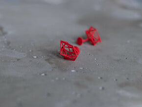 Cufflinks Chaos in Red Processed Versatile Plastic