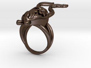 Scarlet Ring in Polished Bronze Steel