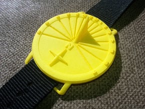 42.36N Sundial Wristwatch With Compass Rose in Yellow Processed Versatile Plastic