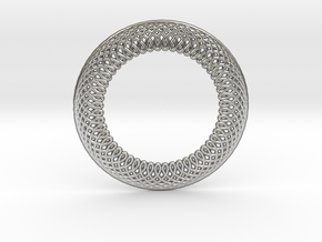 0566 Double Rotation Of Point (6 cm) #001 in Natural Silver