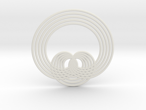 0569 Triple Rotation Of Points (5 cm) #001 in White Natural Versatile Plastic