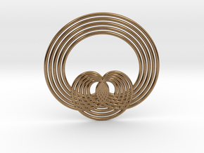 0569 Triple Rotation Of Points (5 cm) #001 in Natural Brass