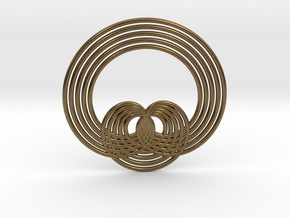 0569 Triple Rotation Of Points (5 cm) #001 in Natural Bronze