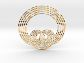 0569 Triple Rotation Of Points (5 cm) #001 in 14k Gold Plated Brass