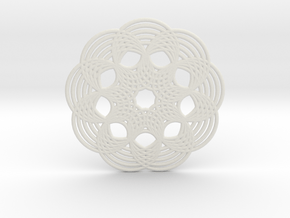0570 Triple Rotation Of Points (5 cm) #002 in White Natural Versatile Plastic