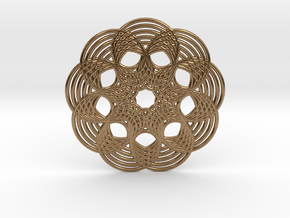 0570 Triple Rotation Of Points (5 cm) #002 in Natural Brass