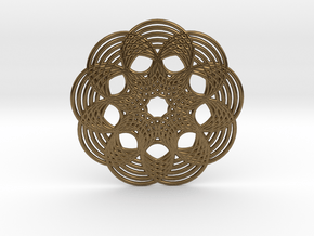 0570 Triple Rotation Of Points (5 cm) #002 in Natural Bronze