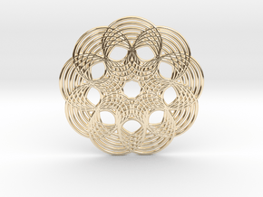 0570 Triple Rotation Of Points (5 cm) #002 in 14k Gold Plated Brass