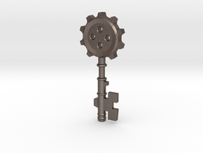 Key Of Clock Tower ver.1 in Polished Bronzed Silver Steel