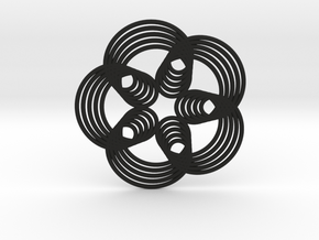 0571 Triple Rotation Of Points (5 cm) #003 in Black Natural Versatile Plastic