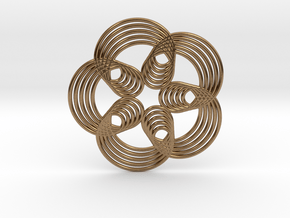 0571 Triple Rotation Of Points (5 cm) #003 in Natural Brass