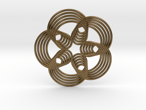 0571 Triple Rotation Of Points (5 cm) #003 in Natural Bronze