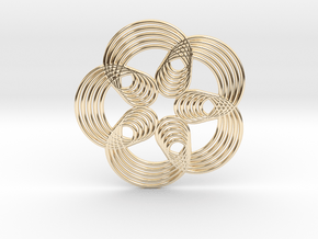 0571 Triple Rotation Of Points (5 cm) #003 in 14k Gold Plated Brass