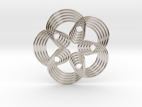 0571 Triple Rotation Of Points (5 cm) #003 in Rhodium Plated Brass