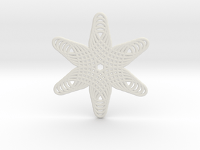 0572 Triple Rotation Of Points (5 cm) #004 in White Natural Versatile Plastic