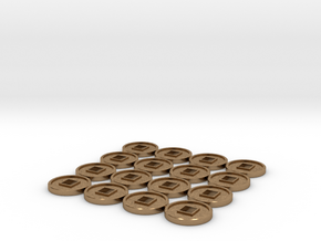 7mm Coins (Type2), x16 in Natural Brass