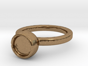 Art Ring Print for memory  in Natural Brass