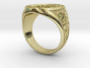 Masonic Signet Ring in 18k Gold Plated Brass: 11.5 / 65.25