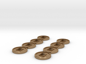 7mm Coins (Type2), x8 in Natural Brass
