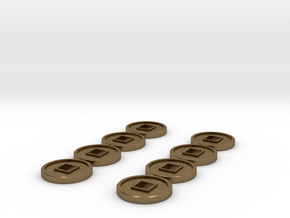 7mm Coins (Type2), x8 in Natural Bronze
