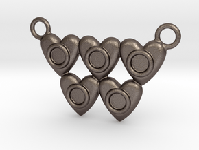 Olympic Hearts - Rio 2016 in Polished Bronzed Silver Steel