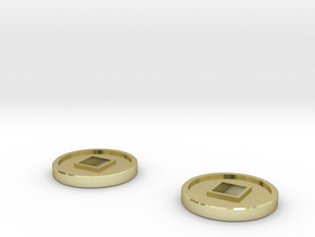 7mm Coins (Type2), x2 in 18k Gold Plated Brass