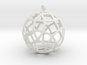 small ball rhombicosidodecahedron in White Natural Versatile Plastic