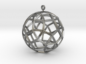 small ball rhombicosidodecahedron in Natural Silver