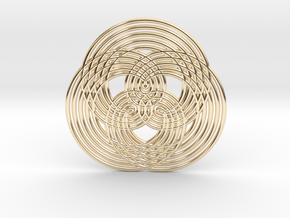 0573 Triple Rotation Of Points (5 cm) #005 in 14k Gold Plated Brass