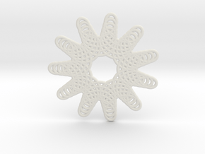 0574 Triple Rotation Of Points (5 cm) #006 in White Natural Versatile Plastic