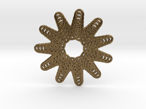 0574 Triple Rotation Of Points (5 cm) #006 in Natural Bronze
