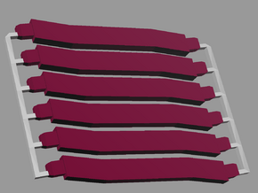 6 short maroon struts, sprued in White Processed Versatile Plastic