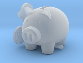Micro Piggy Bank (for 7mm Coins) in Tan Fine Detail Plastic