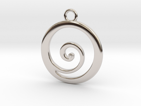 Koru Pendant in Rhodium Plated Brass