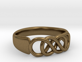 Double Infinity Ring 16.5mm size 6 in Natural Bronze