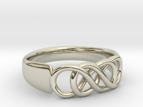 Double Infinity Ring 16.5mm size 6 in 14k White Gold