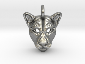 Lioness Pendant in Natural Silver