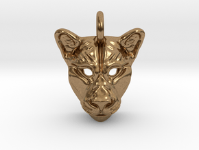 Lioness Pendant in Natural Brass