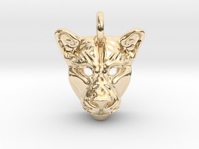 Lioness Pendant in 14K Yellow Gold