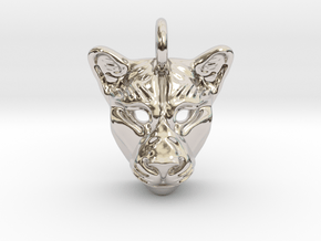 Lioness Pendant in Rhodium Plated Brass