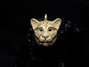 Lioness Pendant in Polished Gold Steel