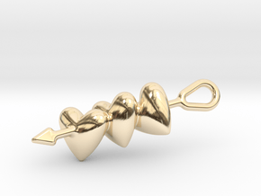 Skewered Hearts in 14K Yellow Gold