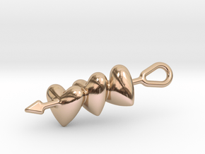 Skewered Hearts in 14k Rose Gold Plated Brass