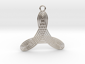 0575 Pendant - Motion Of Points Around Circle #001 in Rhodium Plated Brass