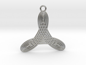 0575 Pendant - Motion Of Points Around Circle #001 in Natural Silver
