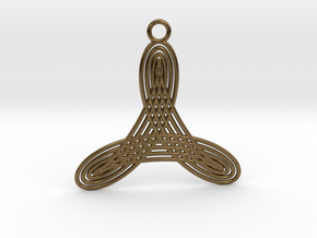 0575 Pendant - Motion Of Points Around Circle #001 in Natural Bronze