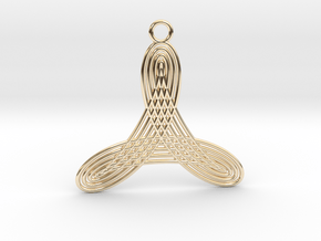 0575 Pendant - Motion Of Points Around Circle #001 in 14K Yellow Gold