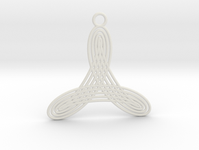 0575 Pendant - Motion Of Points Around Circle #001 in White Natural Versatile Plastic