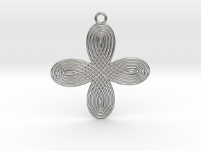 0576 Pendant - Motion Of Points Around Circle #002 in Natural Silver
