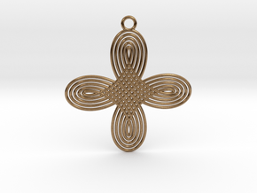 0576 Pendant - Motion Of Points Around Circle #002 in Natural Brass
